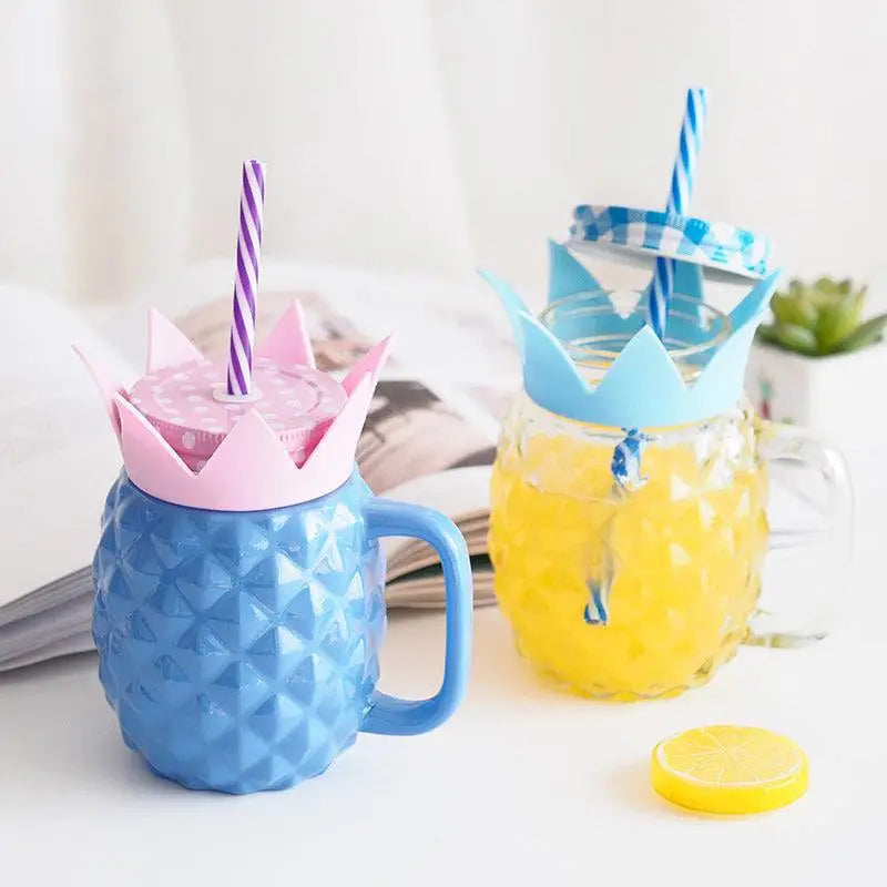 Verre Cocktail Verre Ananas Avec Paille - Mug Fabrik