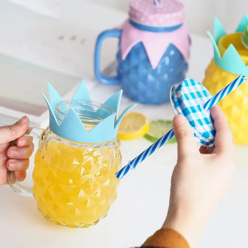 Verre Cocktail Verre Ananas Avec Paille - Mug Fabrik