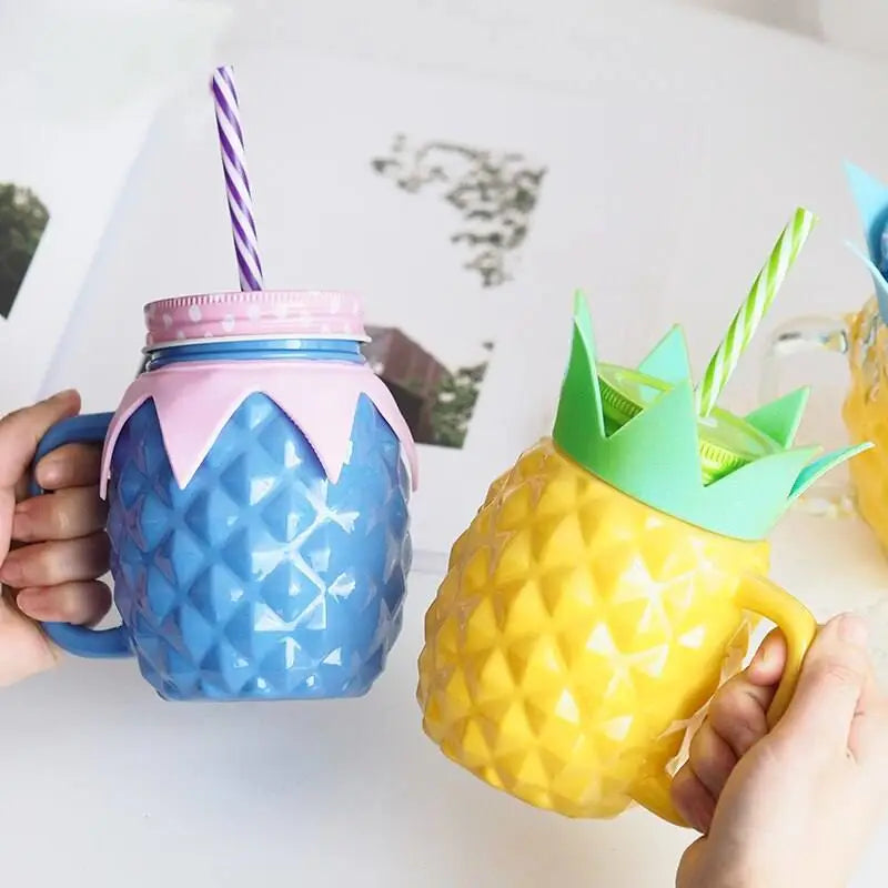 Verre Cocktail Verre Ananas Avec Paille - Mug Fabrik